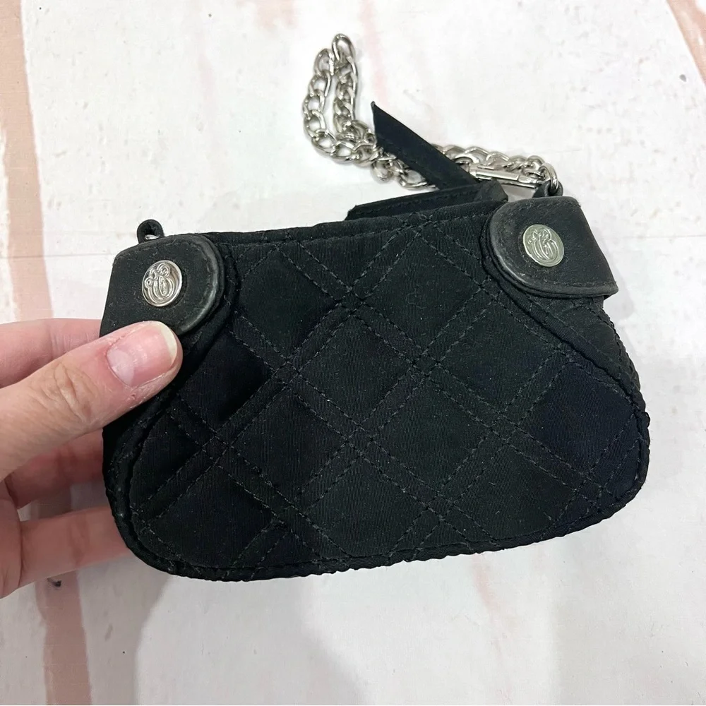 Vera Bradley Colette Quilted Microfiber Mini Black Wristlet Clutch Wallet Purse - Picture 9 of 9